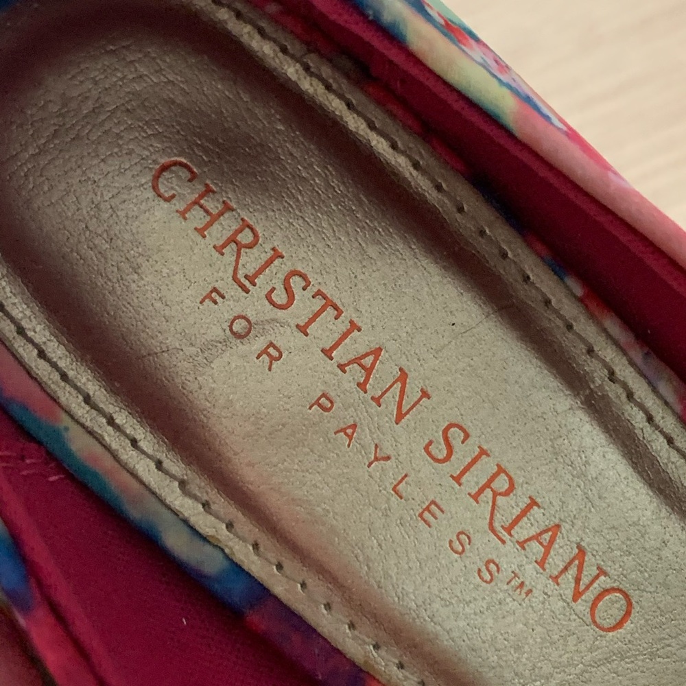 *SOLD*CHRISTIAN SIRIANO 6 Watercolor Open Toe Heel - Picture 6 of 8